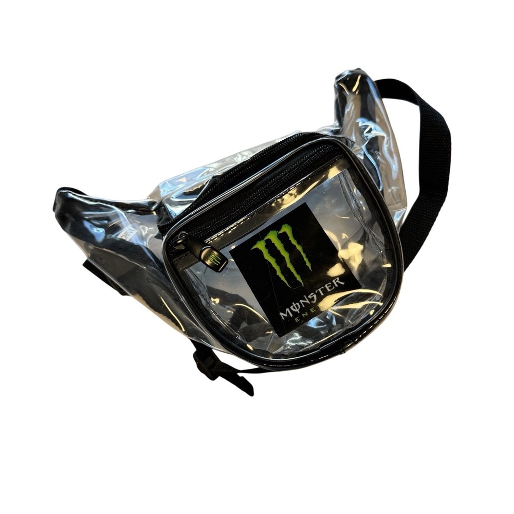 Monster Energy Clear Fanny Pack Stadium Approved Waist Bag Black Green Logo